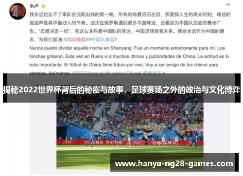 揭秘2022世界杯背后的秘密与故事，足球赛场之外的政治与文化博弈