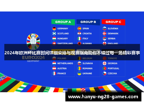 2024年欧洲杯比赛时间详细安排与观赛指南助你不错过每一场精彩赛事